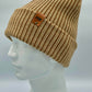 Haakwear Cuffed Wide Ribbed Striped Beanie, Contrast, Brown and Beige