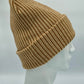 Haakwear Cuffed Wide Ribbed Striped Beanie, Contrast, Brown and Beige