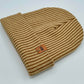 Haakwear Cuffed Wide Ribbed Striped Beanie, Contrast, Brown and Beige