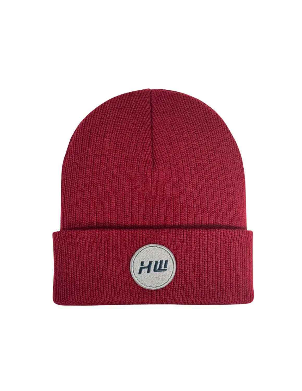 Haakwear Cuffed Wide Ribbed Beanie, Burnt Maroon