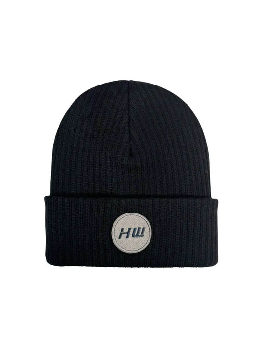 Haakwear Cuffed Wide Ribbed Beanie, Black