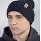 HAAKWEAR Traditional Charcoal Black Beanie | Classic Cuffed Knit Hat | Made in USA