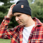 HAAKWEAR Traditional Charcoal Black Beanie | Classic Cuffed Knit Hat | Made in USA