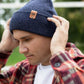 HAAKWEAR Traditional Denim Blue Beanie | Classic Cuffed Knit Hat | Made in USA