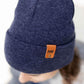 HAAKWEAR Traditional Denim Blue Beanie | Classic Cuffed Knit Hat | Made in USA