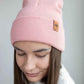HAAKWEAR Traditional Pearl Pink Beanie | Classic Cuffed Knit Hat | Made in USA