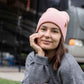 HAAKWEAR Traditional Pearl Pink Beanie | Classic Cuffed Knit Hat | Made in USA