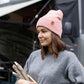 HAAKWEAR Traditional Pearl Pink Beanie | Classic Cuffed Knit Hat | Made in USA