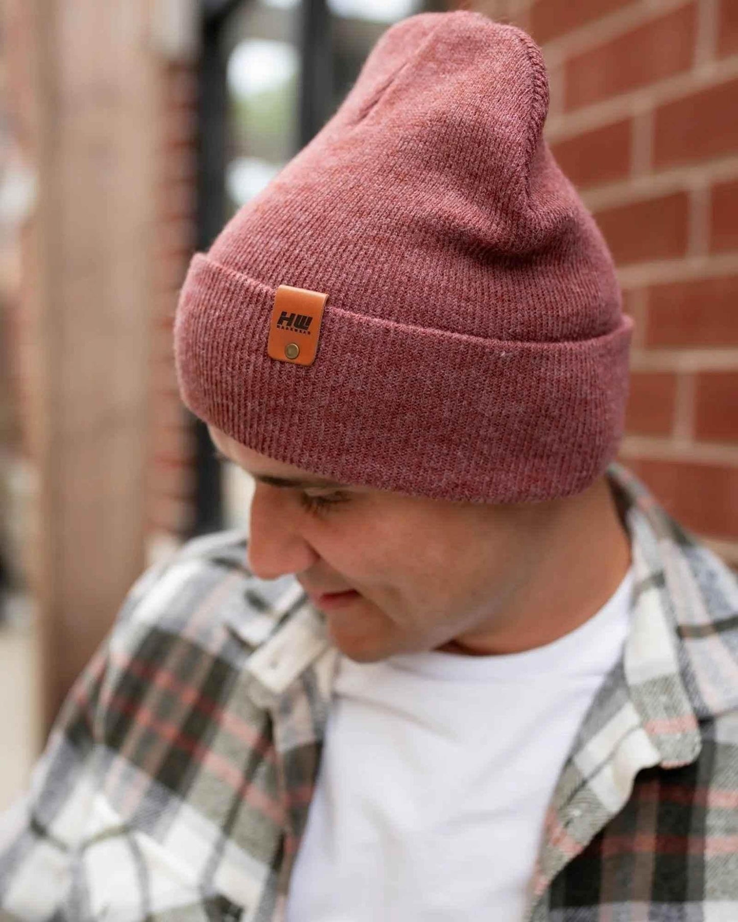 HAAKWEAR Traditional Rusty Burgundy Beanie | Classic Cuffed Knit Hat | Made in USA