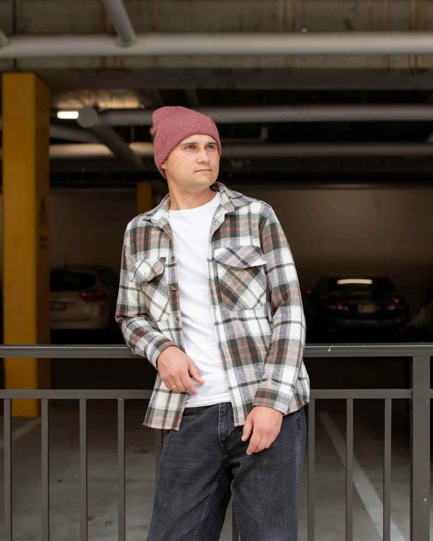 HAAKWEAR Traditional Rusty Burgundy Beanie | Classic Cuffed Knit Hat | Made in USA