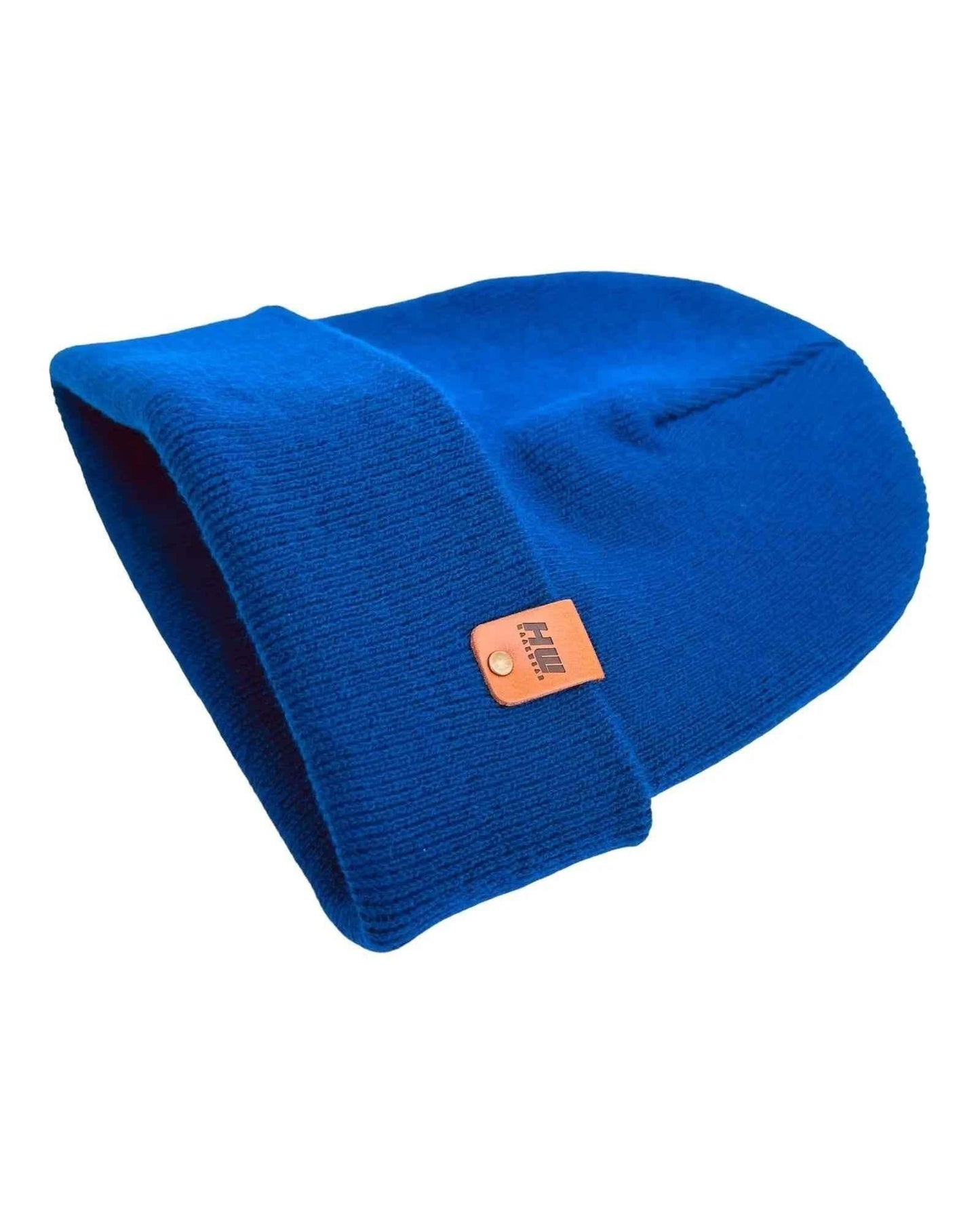 HAAKWEAR Traditional Sapphire Blue Beanie | Classic Cuffed Knit Hat | Made in USA