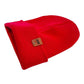 HAAKWEAR Traditional Scarlet Red Beanie | Classic Cuffed Knit Hat | Made in USA