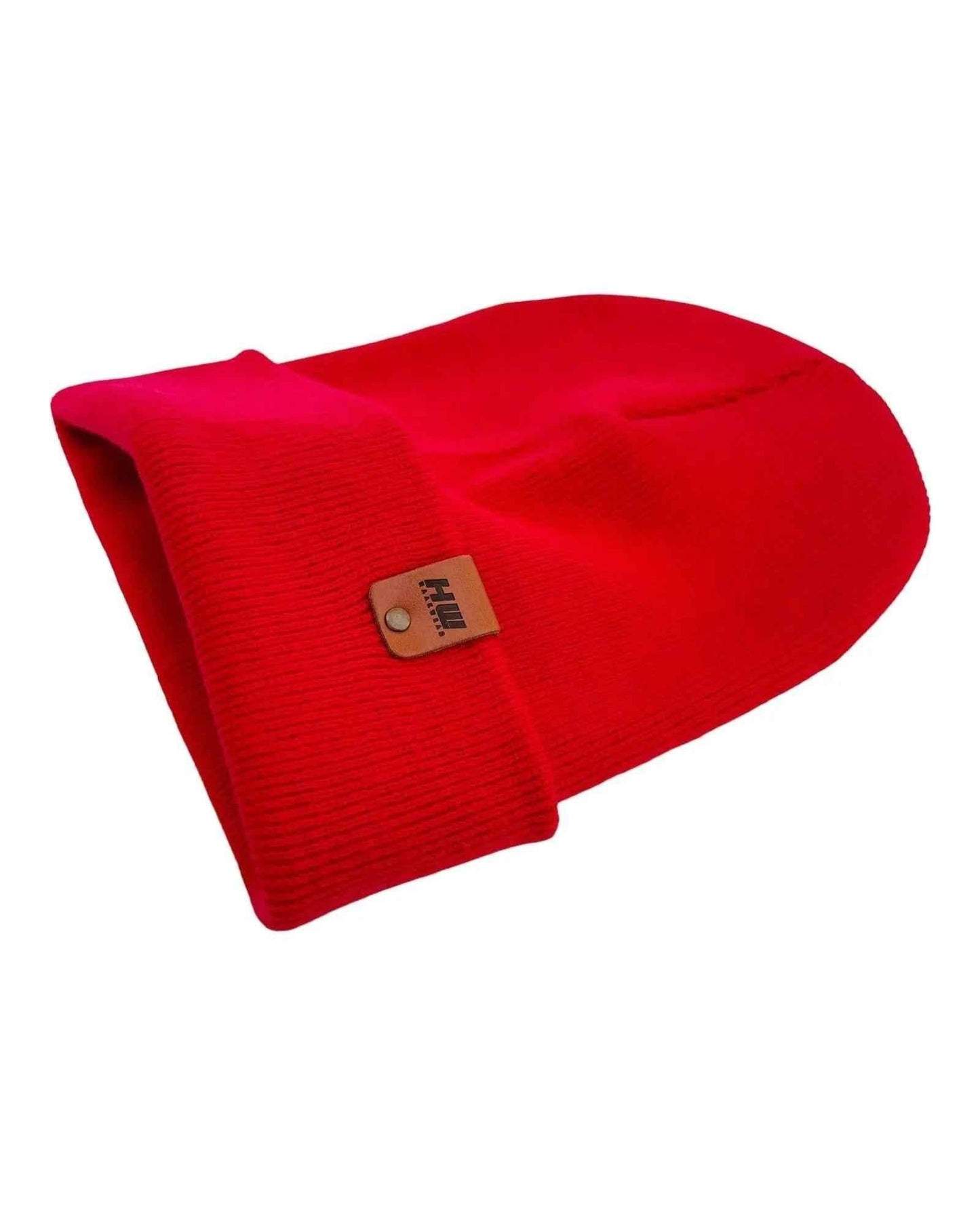 HAAKWEAR Traditional Scarlet Red Beanie | Classic Cuffed Knit Hat | Made in USA