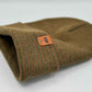 HAAKWEAR Traditional Contrast Cuffed Beanie Hat - Brown / Green, Made in USA