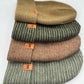 HAAKWEAR Traditional Contrast Cuffed Beanie Hat - Brown / Green, Made in USA