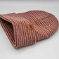 HAAKWEAR Traditional Contrast Cuffed Beanie / Hat - Burgundy / Pink, Made in USA
