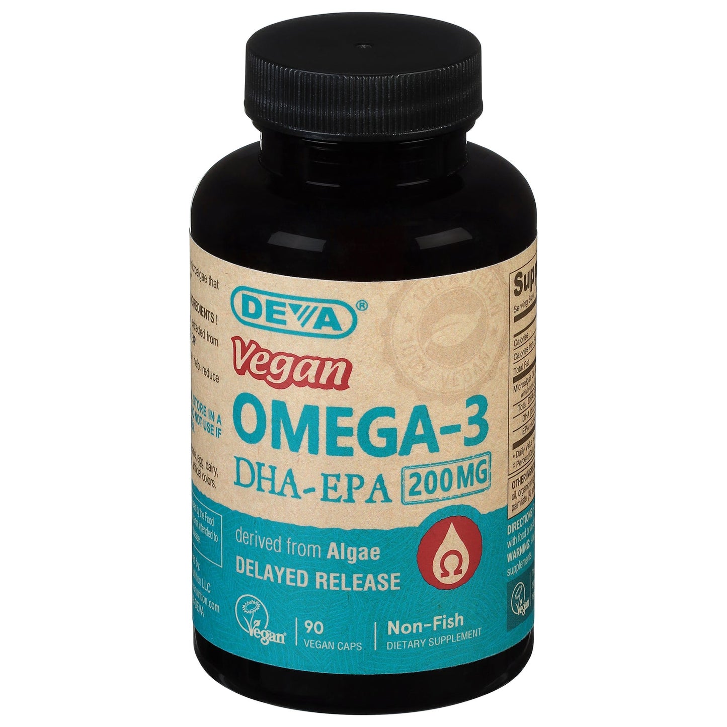 Deva Vegan DHA-EPA Omega-3, 90 Count Vegan Capsules