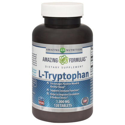 Amazing Formulas L-Tryptophan 1,000 mg Sleep Aid Supplement - 120 Tablets