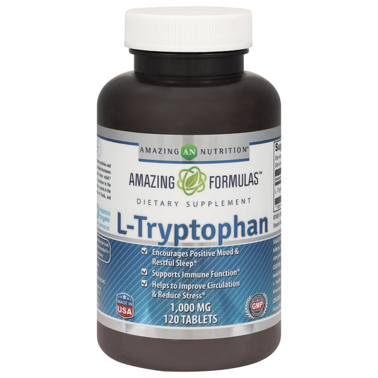 Amazing Formulas L-Tryptophan 1,000 mg Sleep Aid Supplement - 120 Tablets