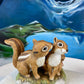 Hand-Painted Sweetheart Chipmunks. Masterpiece Porcelain by HOMCO. Fall Home & Retail Decoration. Modern Farmhouse. Table Centerpiece.