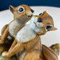 Hand-Painted Sweetheart Chipmunks. Masterpiece Porcelain by HOMCO. Fall Home & Retail Decoration. Modern Farmhouse. Table Centerpiece.