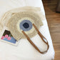 Large Capacity Round Women's Fashionable Straw Woven Shoulder Bag | Handmade Summer Beach Travel Holiday Women Tote Bags