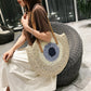 Large Capacity Round Women's Fashionable Straw Woven Shoulder Bag | Handmade Summer Beach Travel Holiday Women Tote Bags