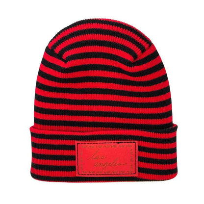Haakwear Los Angeles Beanie, H Stitch Beanie, Black and Red RoRo