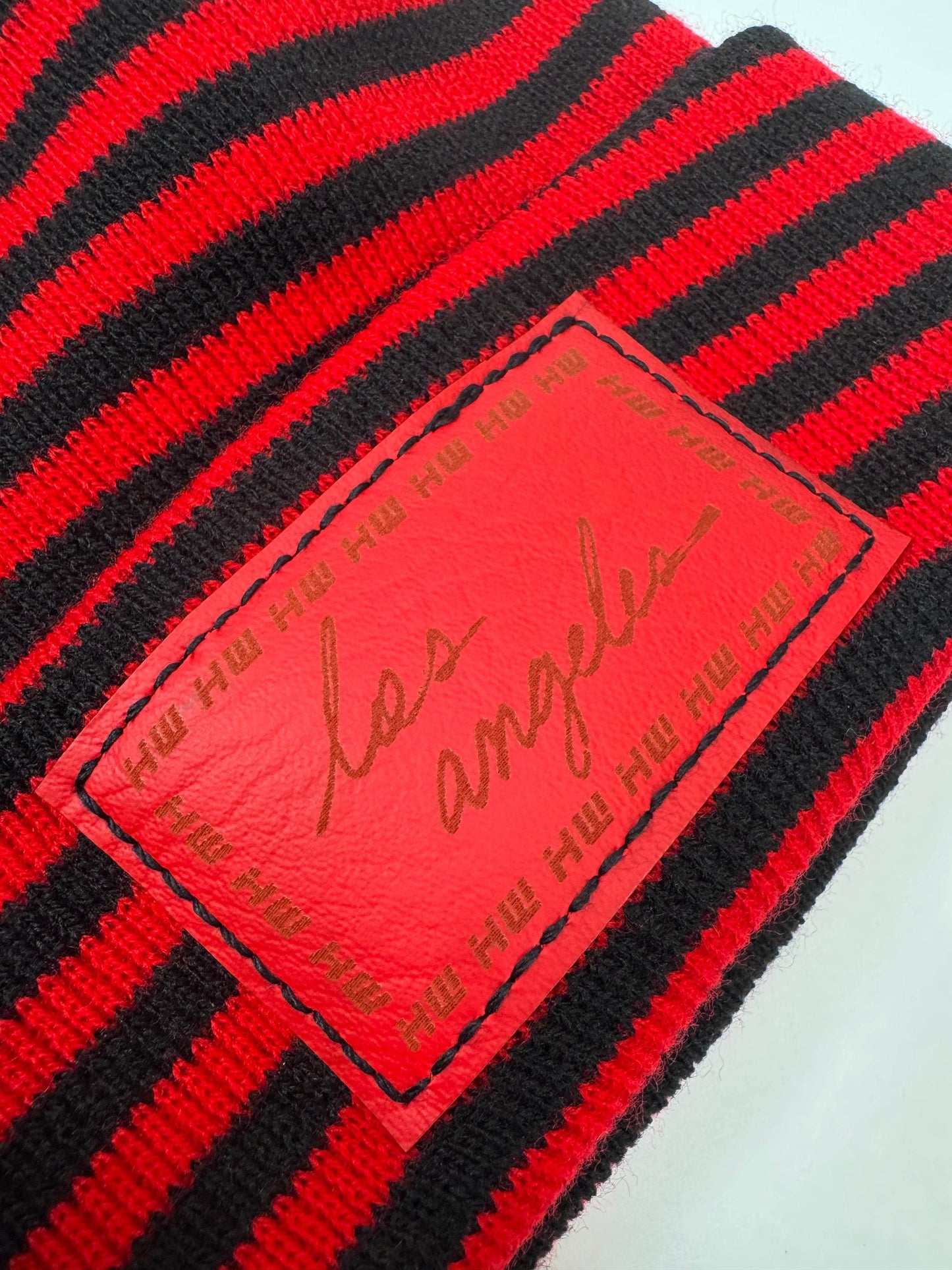 Haakwear Los Angeles Beanie, H Stitch Beanie, Black and Red RoRo