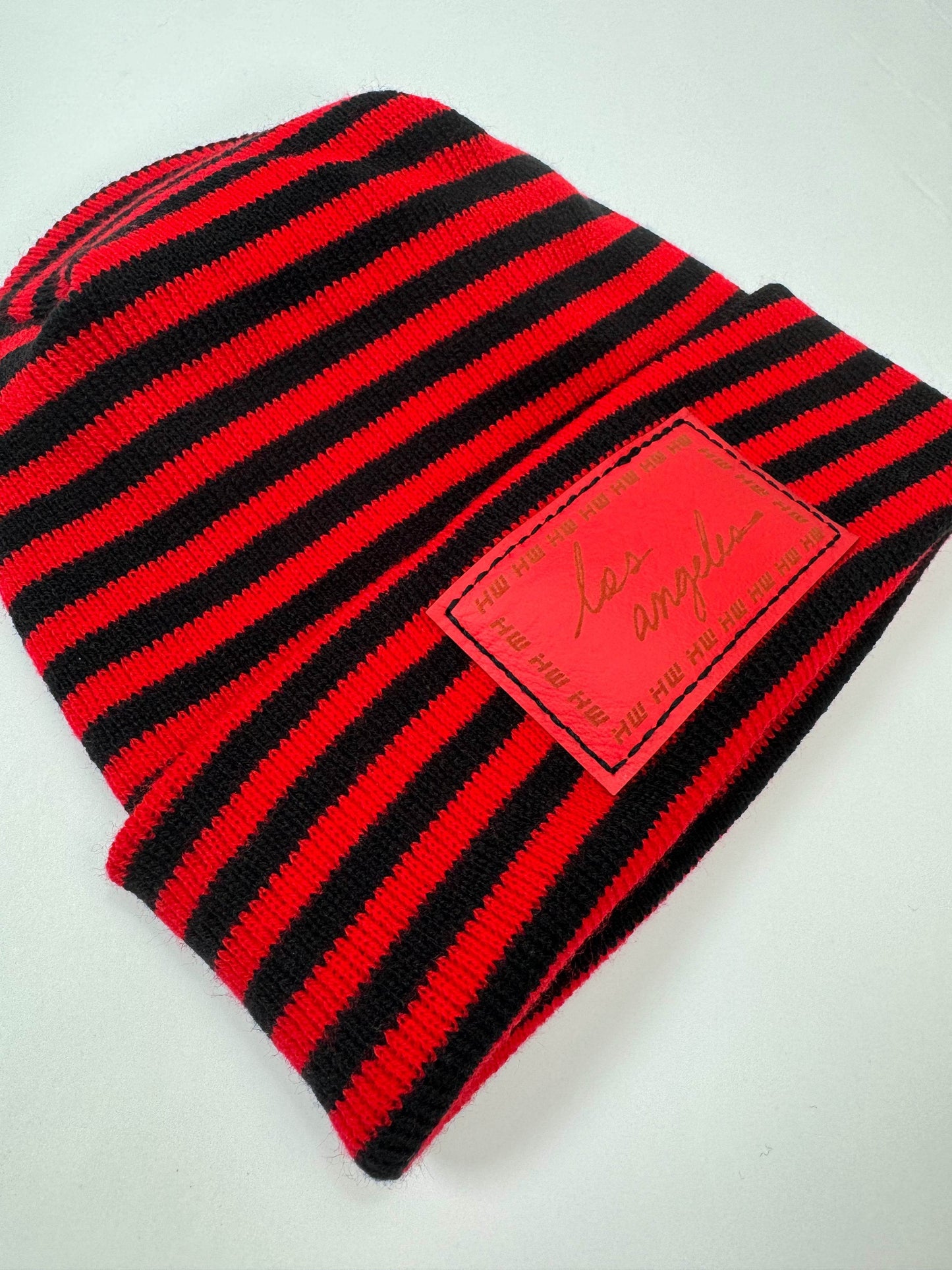 Haakwear Los Angeles Beanie, H Stitch Beanie, Black and Red RoRo