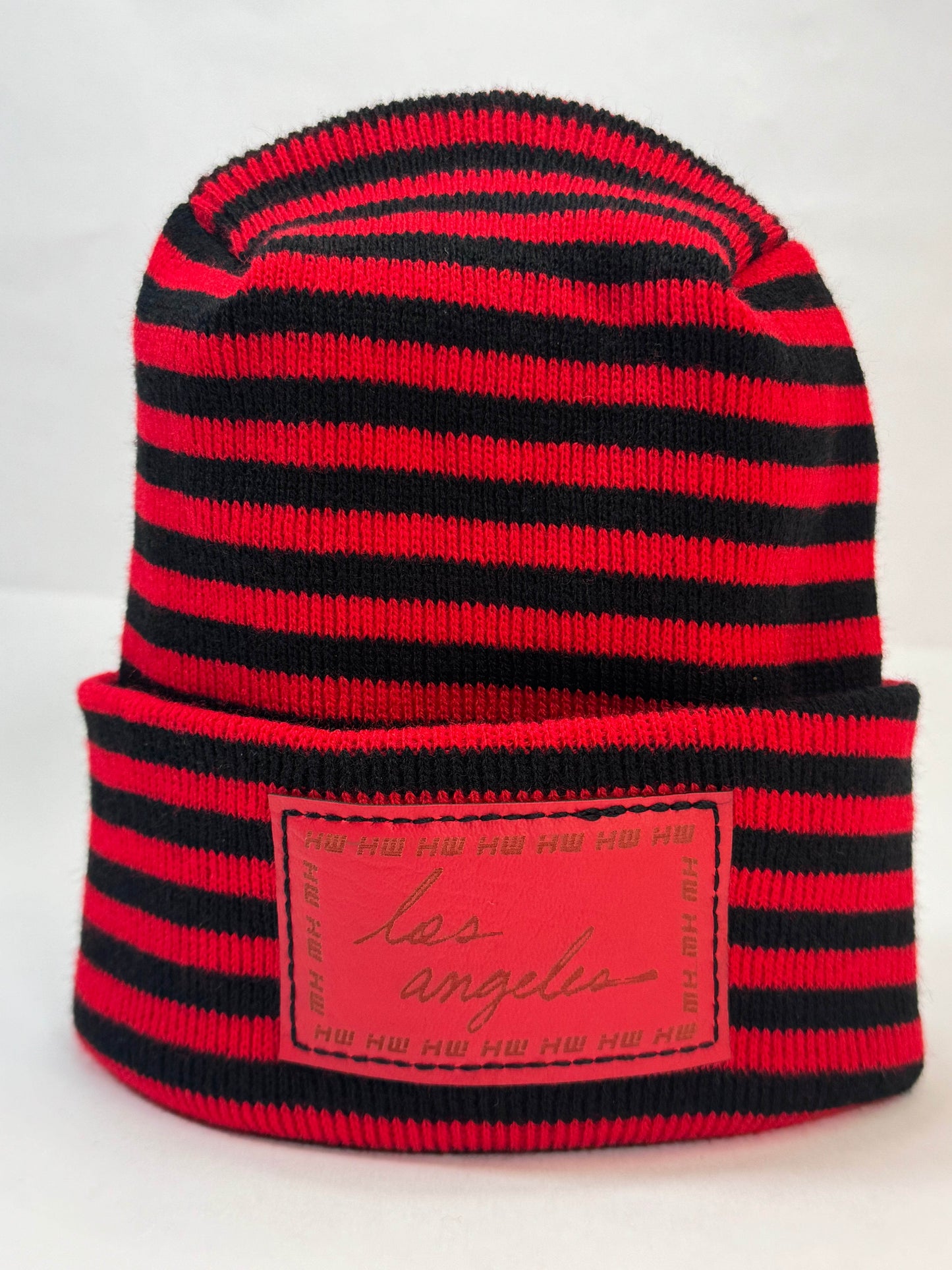 Haakwear Los Angeles Beanie, H Stitch Beanie, Black and Red RoRo