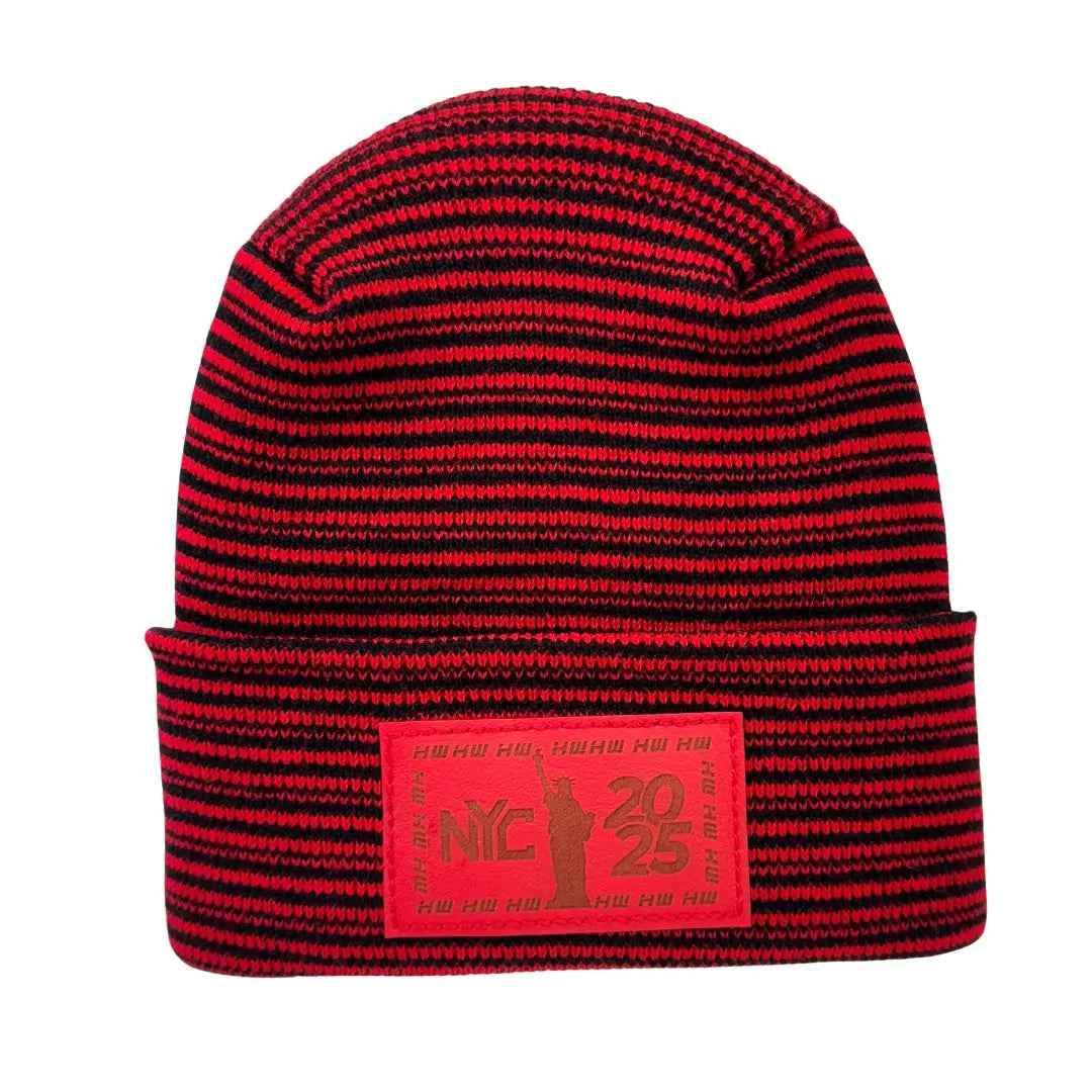 Haakwear H Stitch Cuffed Beanie, Black and Red Contrast, New Year 2025 Limited Edition