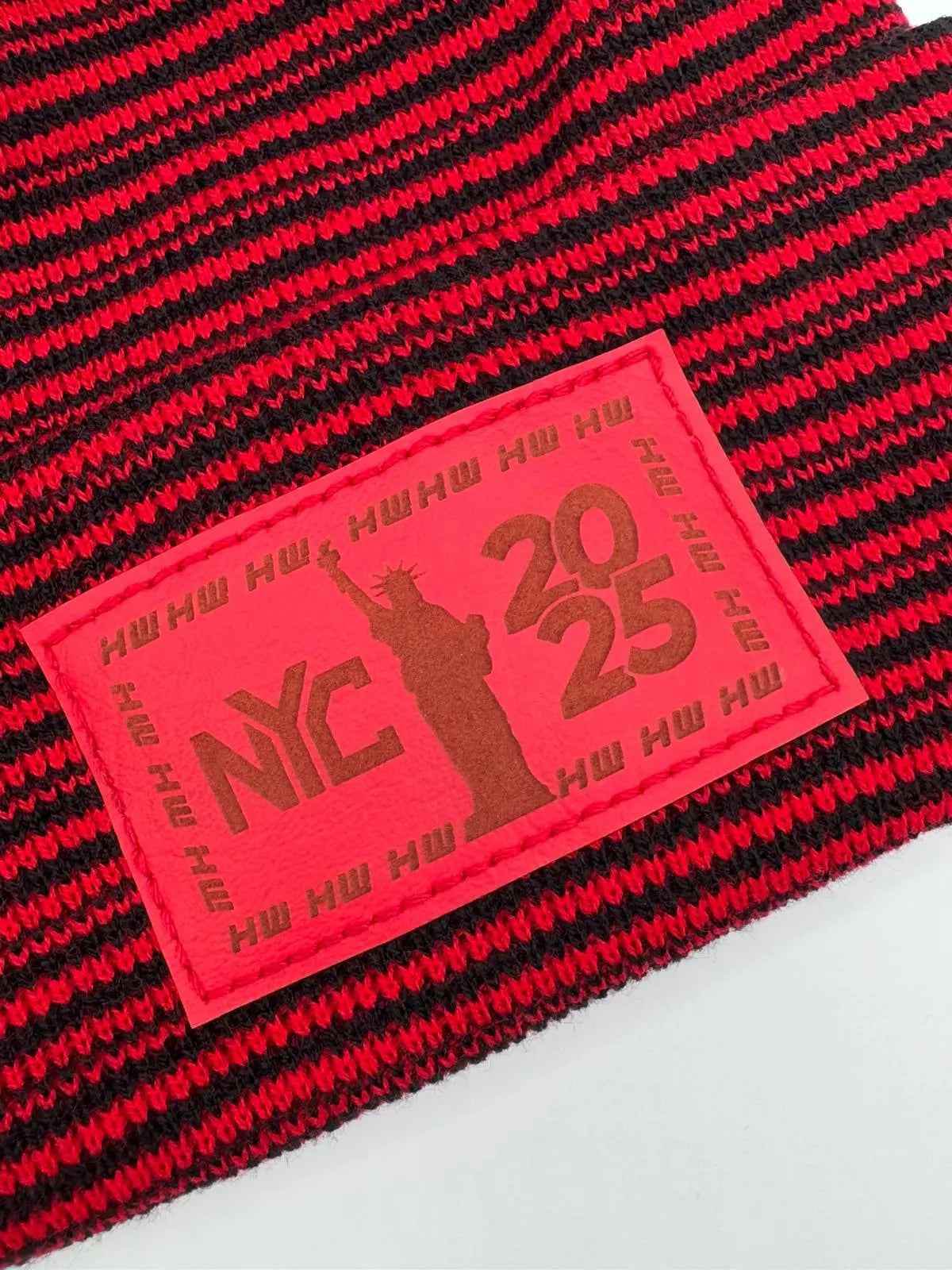Haakwear H Stitch Cuffed Beanie, Black and Red Contrast, New Year 2025 Limited Edition