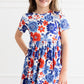 SALE Happy 4th Floral Floral S/S Pocket Twirl Dress