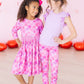 Happy Heart Day 3/4 Sleeve Pocket Twirl Dress