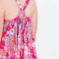 Hawaiian Floral Ruffle Cross Back Dress