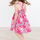 Hawaiian Floral Ruffle Cross Back Dress