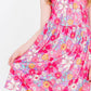 Hawaiian Floral Ruffle Cross Back Dress