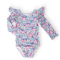 Head in the Clouds L/S Flutter Sleeve Leotard