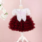 Helena White & Burgundy Party Dress
