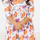 Hey Pumpkin 3/4 Sleeve Ruffle Twirl Dress