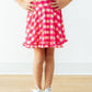 Hot Pink Gingham Ruffle Twirl Skort
