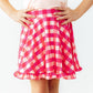 Hot Pink Gingham Ruffle Twirl Skort