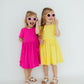 Hot Pink S/S Pocket Twirl Dress
