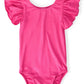 Hot Pink S/S Flutter Sleeve Leotard