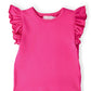 Hot Pink S/S Ruffle Tee