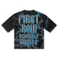 First Row Cropped Heavenly Bodies Tee - Black