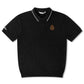 Malbon Crest Knit Polo - Black