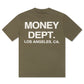 Money Dept. Los Angeles Heavyweight Tee - Light Olive/White