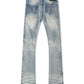 Frost Originals All Over Rhinestone Stacked Jean - Light Wash